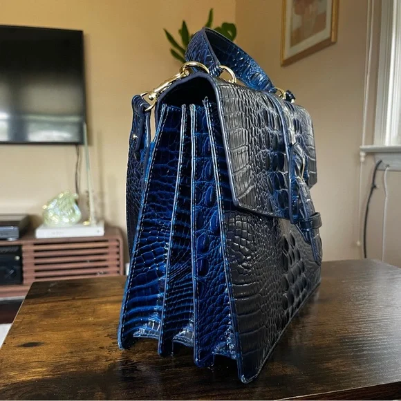 Brahmin Blue Crocodile Gabriella Bag - Picture 4 of 6